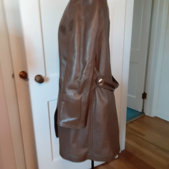 VINTAGE 1970'S BAIRD HERSHEY FURS BROWN LEATHER COAT LADIES - Picture 4 of 9